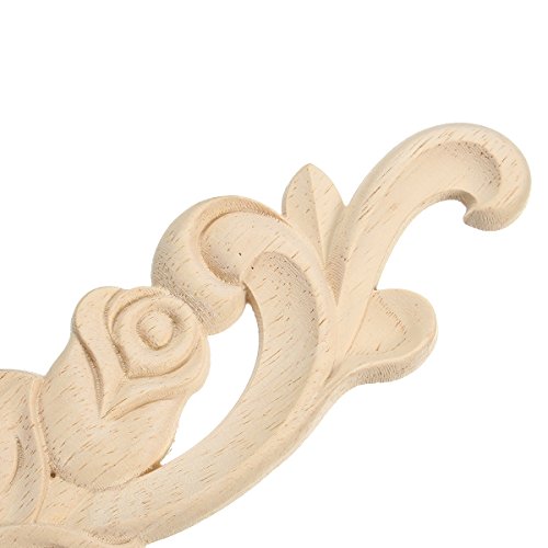 2pcs Holz Schnitzerei Schrank Möbel Ecke Verziehrung Ornament Holzornamente Handgemacht 35*8cm - 4
