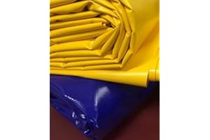 AN-KO TRADING (3,2 m breit) LKW Plane/PVC-Plane 600g / m² für Pferdetraining, Longierhilfen Ersatzteile, Schaumstoffbalken, Gassen - BLAU UND GELB (Blau)