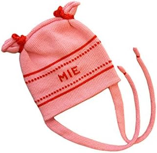 Personalized 100% merino wool baby children hat (L, Pink-Red)