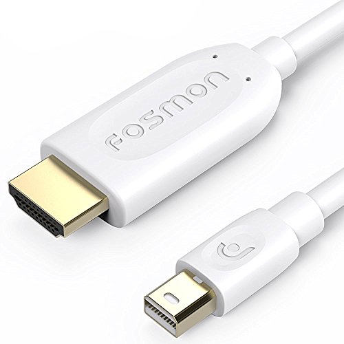 Mini DisplayPort zu HDMI Kabel 4,5m / 15ft, Fosmon Mini DP [1080p | Thunderbolt Port kompatibel] zum HDMI Kabel Adapter für HDTV 1080p 3D - vergoldet (weiß)