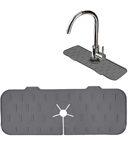 Tapis Anti-éclaboussures En Silicone Pour évier – 76 X 14,5 Cm – Protection Plan De Travail Cuisine/salle De Bain – Drainage Automatique - 10
