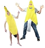 Bananenkostüm Kostüm Banane Bananenanzug Bananen Frucht Anzug Bodysuit Gr. S, M, L, XL, XXL, Größe:M