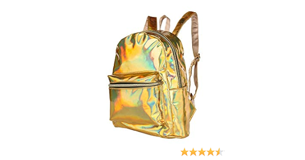 Zaino olografico lucido da donna e uomo, color argento, oro, arcobaleno, Oro  olografico. (Oro) - . : Amazon.it: Valigeria