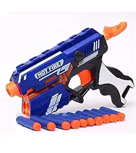 Vikas Gift Gallery Blaze Storm Manual Soft Bullet Shooting Gun Toy with 10 Safe Foam Bullet for Kids ( Multicolor )