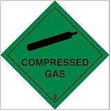 Vsafety Warnschild 'Entzündliches Gas' – Selbstklebendes Vinyl, 100x100 Mm, Schwarz/rot, EN ISO 7010