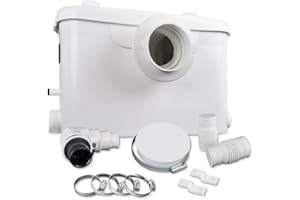 TRAD4U Trituratore Sanitario Maceratore Pompa 400W con motore silenzioso, design sottile e filtro a carbone per WC, doccia, lavandino, vasca da bagno, condizionatore d'aria o lavatrice