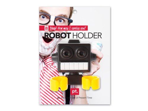 Zahnbürsten- und Accessoire-Halter "Robot" mit Saugnapf