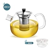 ✔ DOS FILTROS DE ALTA CALIDAD: La tetera tiene un filtro fabricado en acero inoxidable 304 para preparar de forma óptima las hojas de té. Además, para aquellos que les gusta poner las hojas de té directamente en el hervidor, cuenta con un filtro adicional de pico.