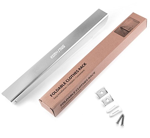HomySnug Kleiderhaken Klappbar Wandhaken Aluminium Wand-Kleiderständer Mit Zwei Kleine Haken Super Platzsparende Garderobe, Ideal Für Flur, Waschkeller, Wohnzimmer, Büro (40 x 33 x 30cm) - 9