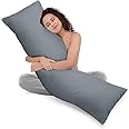 MUSA MUSA Pillows Long Body Pillow for Sleeping - Pregnancy Pillow Premium Down Alternative Filled Maternity Pillow Bed Pillows - Hypoallergenic & Plush Hotel Pillow (Grey, Body 50x140cm)