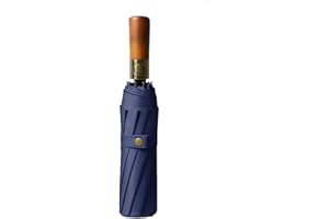 erised's bifrost Compact Travel Folding Portable Umbrella 46 Inch Windproof/Wind Resistant,Automatic Open Close,12 Ribs,99 UV Protection UPF 50,Sun/Rain,Real Wood Ergonomic Handle