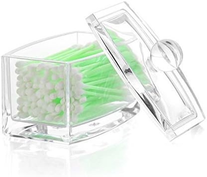 Aoert Cosmetic Organizer Acrylic Makeup Storage Display Box Cotton Pads Holder With Lid Clear Organizer