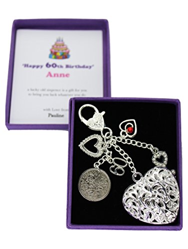 Personalised Happy 60th Birthday Lucky Sixpence Keepsake Gift