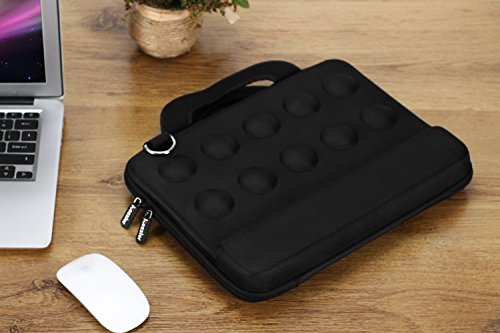 iCozzier 11,6-12,5 Zoll hochwertige wasserdichte stoßfeste Tragetasche Schultertasche Laptoptasche aus Neopren für Laptop / Notebook Computer / Chromebook / MacBook Air 11 / Surface Pro 3 / Surface Pro 4 / Ultrabook Notebook – Schwarz - 7