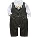 ZOEREA Newborn Infant Toddler Boy Babys Long-sleeved Cotton Gentleman Cute Black Vest Tuxedo Romper Jumpsuit Clothing With Yellow Polka Dot Bowknot(Size 80)
