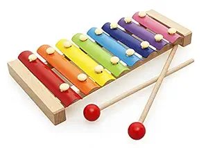 ECOPAL - Wooden Xylophone Musical Toy for Children with 8 Note - Pack of 1- Multi Color
