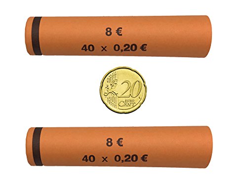 3706 MÜNZHÜLSEN - Münzrollenpapier vorgefertigt und gerollt für 20 Cent (128er Pack) A