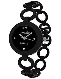 Howdy Analogue Black Dial Women's Watch (Black) 318