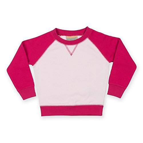 Larkwood Contrast raglan sweatshirt Pale Pink/ Fuchsia 2436