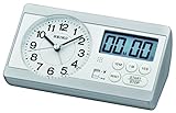 Seiko Wecker Analog Digital weiß QHE152S