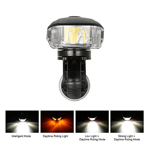 SOOJET BFR-01 CREE XPG LED Fahrradlicht Set Mit Fahrrad Rücklicht – Intelligente Design Mit Sensor und Automatische Schaltfunktion – Aluminium Fahrradlampe Per USB Wiederaufladbare – 400 Lumen LED Fahrradlicht und Taschenlampe – Multifunktion auch als Kopflampe – Fahrradbeleuchtung mit Frontlicht und Rücklicht - 3