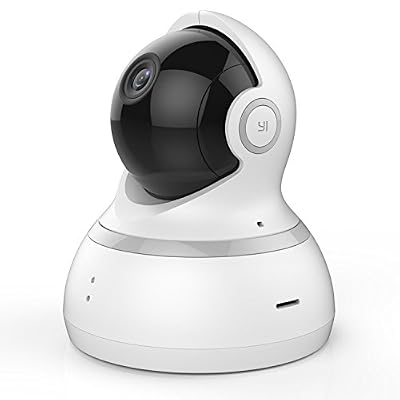 YI Caméra Dôme surveillance - IP Cam Full HD 1080p, Motorisé PTZ Pan / Tilt / Zoom, 2 Voies Audio, Détecteur de Mouvement, Night Vision, Wifi - Blanche