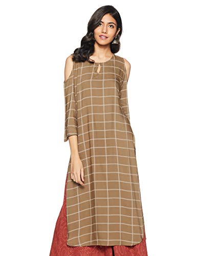 Gerua Beige Rayon Checks Pathani Kurta RS.349 (75.00% Off) - Amazon