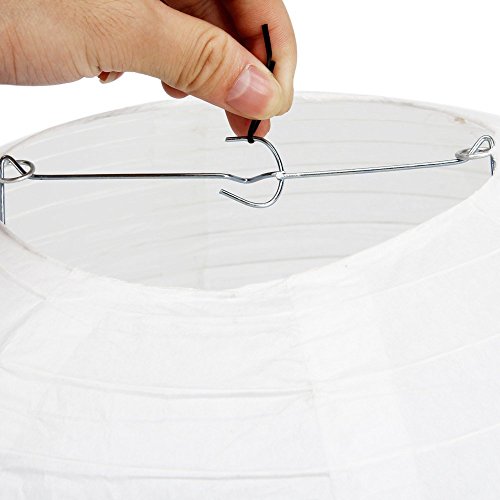 IDEAW 12″ weiße Papier Laterne Lampion rund Lampenschirm Hochtzeit Party Dekoration Ballform (10er Packung) - 2