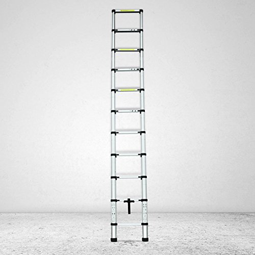 FEMOR 3.8M Alu Teleskopleiter Anlegeleiter Aluleiter Sprossenleiter Schiebeleiter - 4