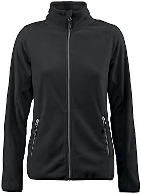James Harvest Ladies Full Zip Micro Fleece- Lightweight Active Fleece- S-5XL- 7 Colours (M, Pure Black)