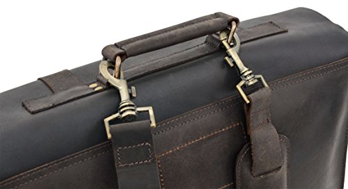 Gusti Leder studio „Edgar“ Rucksack oder Umhängetasche Ledertasche Laptoptasche 15,4″ Rucksack Lederrucksack Cityrucksack für Outdoor Bordtasche Unirucksack Arbeitstasche Klassiker Büffelleder Echt Leder Vintage Elegant Damen Herren Antikbraun 2M2-26-54 - 9
