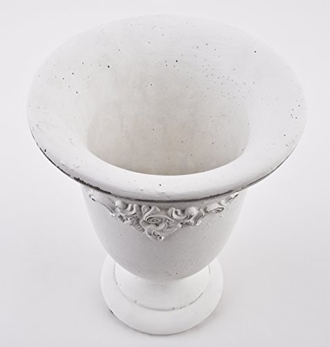 Topf Amphore Garden Classic Design Keramik weiss Blumen Pflanzen Gefäß (27x21x21cm) - 2