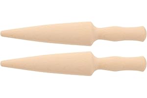 Teemando® 2 X Waffelhorn oder Pflanzholz aus Holz für selbstgemachte Waffelhörnchen oder Eiswaffeln