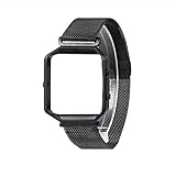 Für Fitbit Blaze Band, wearlizer Milanaise Loop Armbanduhr Band Ersatz mit Metall Rahmen Edelstahl Armband für Fitbit Blaze