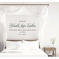*NEU* Wandaufkleber/Wandtattoo/Wandsticker Spruch/Zitat *** Das große Glück der Liebe besteht darin, Ruhe in einem anderen Herzen zu finden.*** (Größen.- und Farbauswahl)
