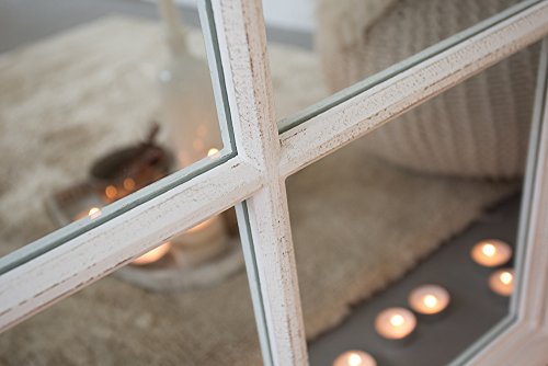 Romantischer Spiegel WINDOW weiß 105 cm im Shabby Look Wandspiegel Dekoration Standspiegel Fenster-Optik - 4