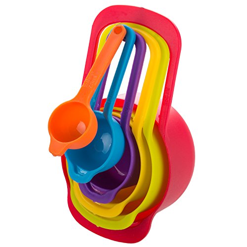 ZeWoo Messlöffel Messbecher Set, Kunststoff Löffel, 6 Stück (Farbe + Größe) - 4