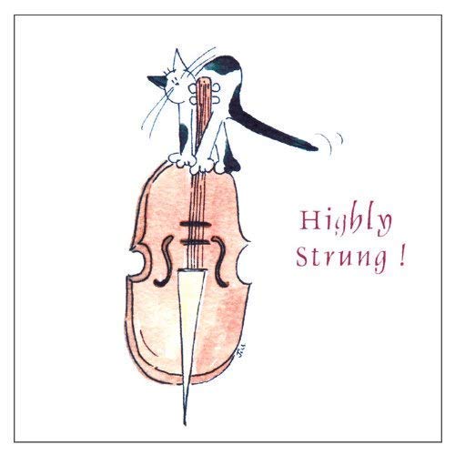 A Jill Latter Diseñado Highly Strung Musical Gato Tarjeta