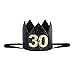 Price comparison product image CHICTRY 30 Year Old Birthday Hat Princess Crown Hair Accessories 30th Birthday Party Cap Gold&Black One Size
