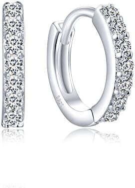 925 Sterling Silver Original Round Hoop Creole Earrings Cubic Zirconia Channel Setting with Jessibox Gift Package for Women Girls Wife Girlfriend for Valentine’s Day Birthday