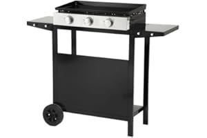 Happy Garden - Plancha au gaz MÉRIDA 3 brûleurs 6kW + chariot.