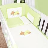 Babyzimmer Felix in akaziengrau 10 tlg. mit 3 türigem Kl. + Set Sleeping Bear grün - 8