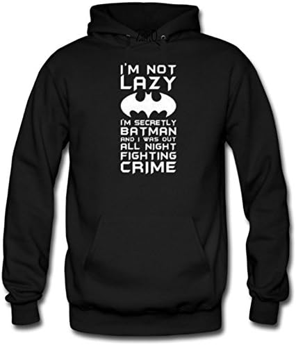 Im Not Lazy Im Batman Abstract Fashion Adults Comfy Warm Unisex Hoodie Gym and Casual Wear Rewashable Durable Print Professionally Printed