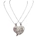 Men Style Friendship BEST FRIEND Heart Silver Tone 2 Charms 2 Necklaces Silver Zinc Alloy Heart Shape Pendent For Men And Women RS.349.00