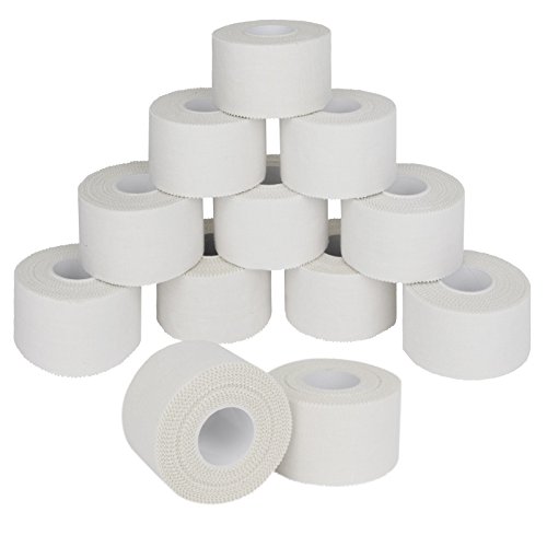 12 x cinta adhesiva deportiva 2,5 cm x 10 m Colore: blanco
