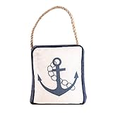 elbmöbel Türstopper Anker mit Kordel Leinen-Struktur Maritim 18 x 15 cm Doorstop Navy blue - 2