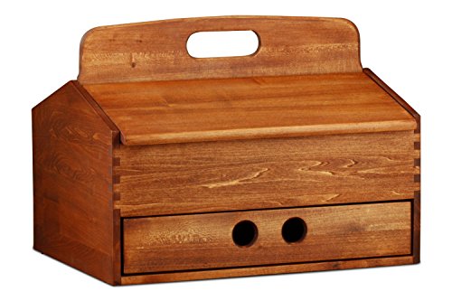 Langer & Messmer scattola in legno di tiglio massiccio "Heidelberg" per tutti i prodotti per la cura e la pulizia delle scarpe - ciliegia