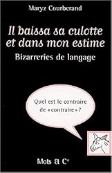 Bizarreries de langage : Il baissa sa culotte et dans mon estime