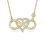 Design Inspiration: BlingGem Silber Unendlichkeit Herz Halskette repräsentiert die ewige Liebe und wahre Liebe wird für immer dauern.Herzschild ist das Symbol für Liebe und Romantik, wenn es um das Unendlichkeitszeichen geht, macht dieses Design die Bedeutungen kraftvoller und schöner.Als Halskette ist das Herz-Unendlichkeits-Design ein perfektes Geschenk für jemanden, der Ihre unzerbrechliche, starke Bindung zum Ausdruck bringt.