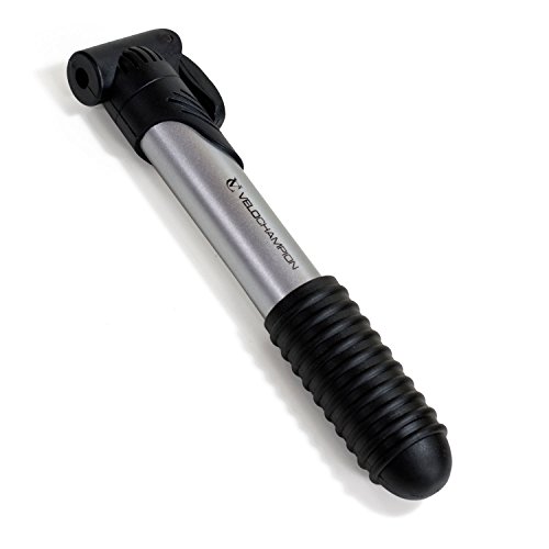 VeloChampion Airblast Doppelhub-Minipumpe, schwarz/silber - Mini Bike Pump for Road and MTB